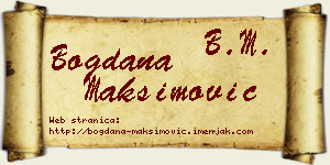 Bogdana Maksimović vizit kartica